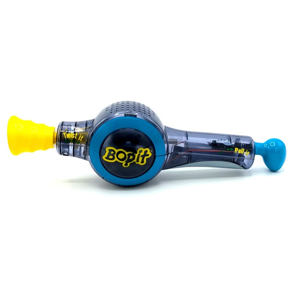 2002 Hasbro BOP IT! Clear Electronic Handheld Game Twist It Pull It - Tested
